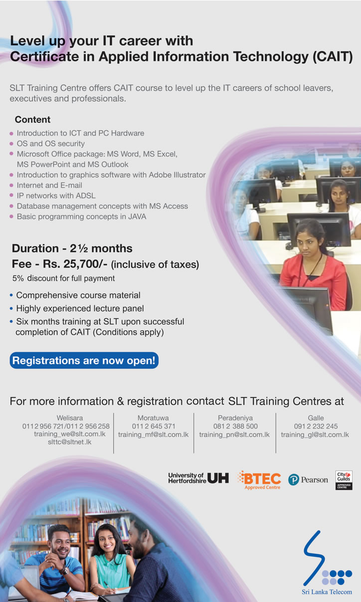 Certificate in Applied Information Technology (CAIT) - Sri Lanka Telecom Training Centre